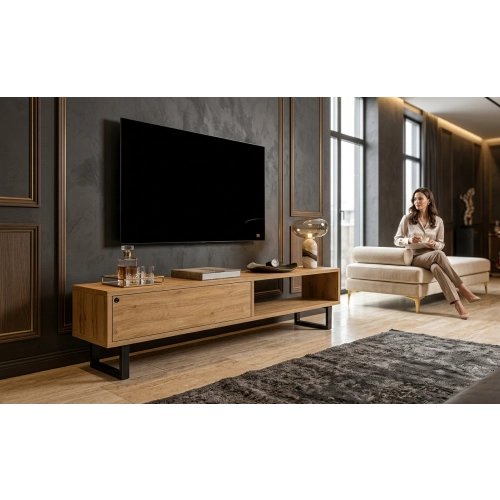 Szafka RTV-79 Drewno Lite Dąb Loft Lakier Rozmiary od 100 cm do 200 cm PREMIUM